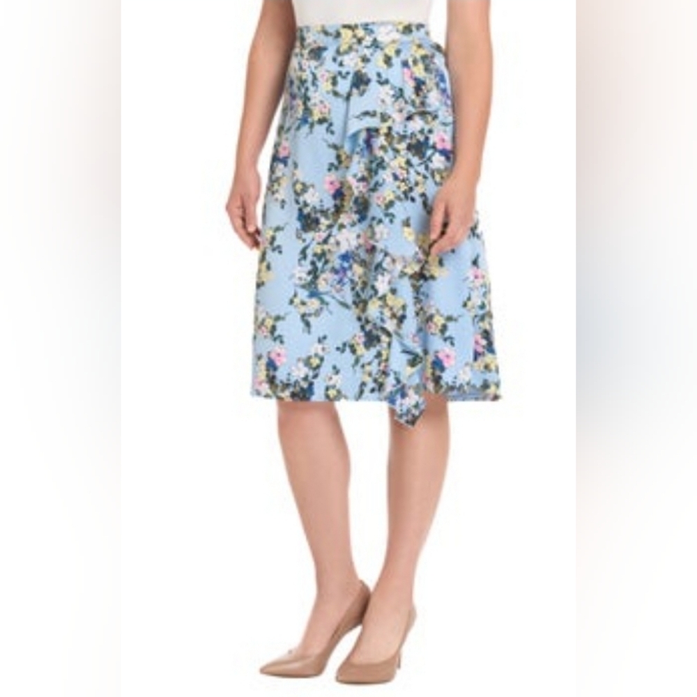 NWT Ted Baker Floral Blue Skirt Size XL